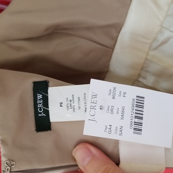 Lovely 50's style J. Crew nude-tone silk dress, size P6 - Picture 4 of 5